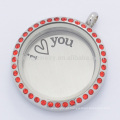 Moda de prata de aço inoxidável i love you carta flutuante locket placas jóias